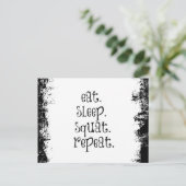 Fitness Gym Quote: Eat, Sleep, Squat Briefkaart (Staand voorkant)