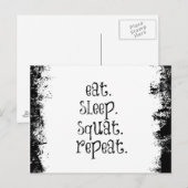 Fitness Gym Quote: Eat, Sleep, Squat Briefkaart (Voorkant / Achterkant)