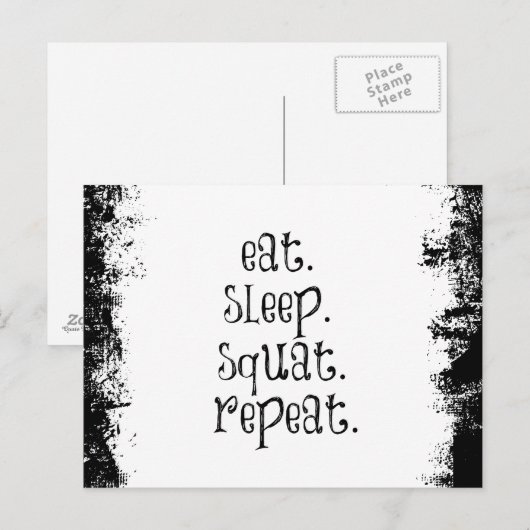 Fitness Gym Quote: Eat, Sleep, Squat Briefkaart (Voorkant / Achterkant)