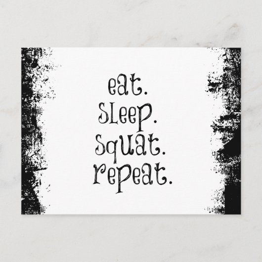 Fitness Gym Quote: Eat, Sleep, Squat Briefkaart (Voorkant)