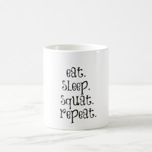 Fitness Gym Quote: Eat, Sleep, Squat Koffiemok