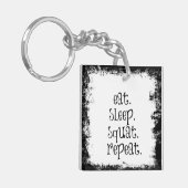 Fitness Gym Quote: Eat, Sleep, Squat Sleutelhanger (Voorkant Links)
