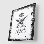 Fitness Gym Quote: Eat, Sleep, Squat Vierkante Klok (Hoek)