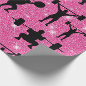Fitness - gym sport roze glitter cadeaupapier (Hoek)