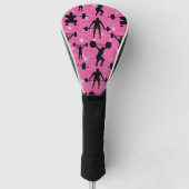Fitness - gym sport roze glitter golfheadcover (Voorkant)
