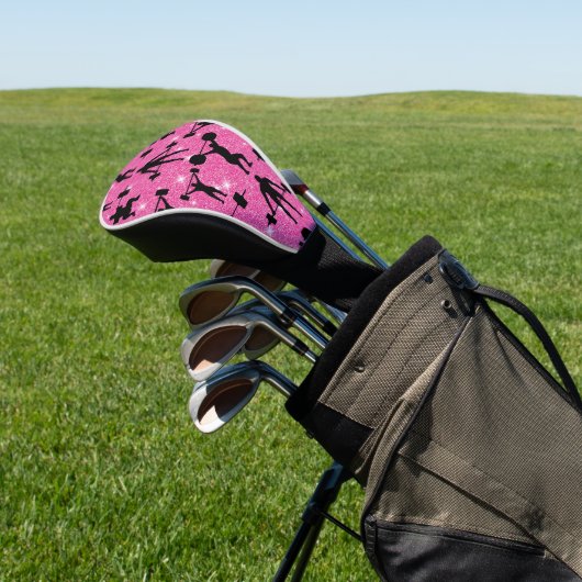 Fitness - gym sport roze glitter golfheadcover (Insitu)