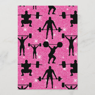 Fitness - gym sport roze glitter kaart