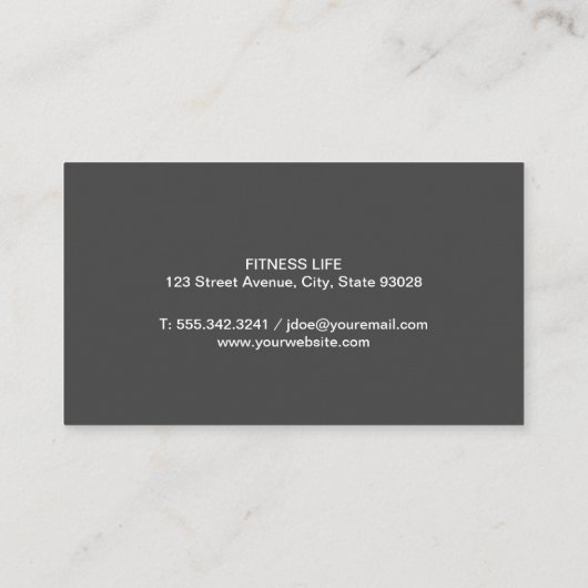Fitness Gym | Trainen aan de slag Visitekaartje (Achterkant)