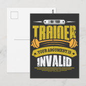 Fitness Gym Trainer - Je argument is ongeldig Briefkaart (Voorkant / Achterkant)
