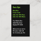fitness Gym-Visitekaartjes Visitekaartje (Achterkant)
