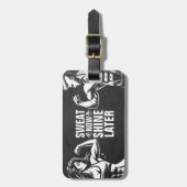 Fitness Gym Workout Bodybuilding Motivatie Bagagelabel (Voorkant verticaal)