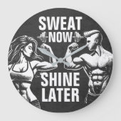 Fitness Gym Workout Bodybuilding Motivatie Grote Klok (Voorkant)