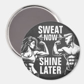 Fitness Gym Workout Bodybuilding Motivatie Magneet (Voorkant / Achterkant)