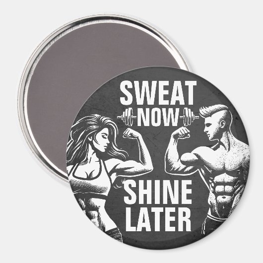 Fitness Gym Workout Bodybuilding Motivatie Magneet (Voorkant / Achterkant)