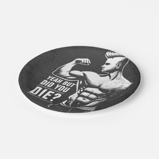 Fitness Gym Workout Bodybuilding Motivatie Papieren Bordje (Gekanteld)