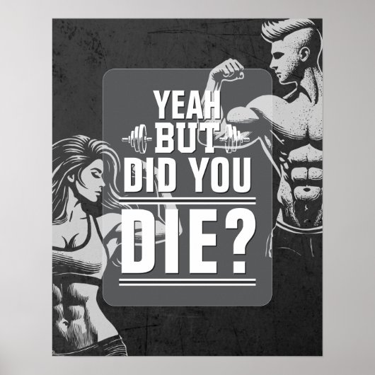 Fitness Gym Workout Bodybuilding Motivatie Poster (Voorkant)