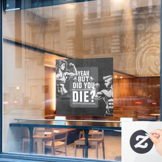 Fitness Gym Workout Bodybuilding Motivatie Raamsticker (Cafe Raam)