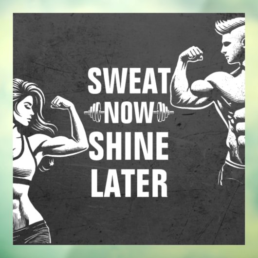 Fitness Gym Workout Bodybuilding Motivatie Raamsticker (Vel 3)