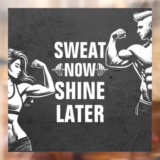 Fitness Gym Workout Bodybuilding Motivatie Raamsticker (Vel 2)