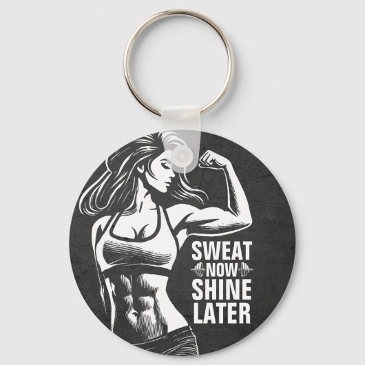Fitness Gym Workout Bodybuilding Motivatie Sleutelhanger (Voorkant)