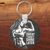 Fitness Gym Workout Bodybuilding Motivatie Sleutelhanger (Voorkant)