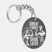 Fitness Gym Workout Bodybuilding Motivatie Sleutelhanger (Voorkant Links)