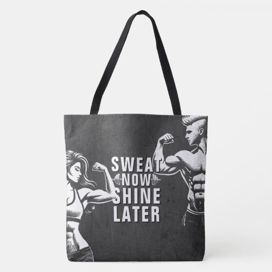 Fitness Gym Workout Bodybuilding Motivatie Tote Bag (Voorkant)