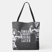 Fitness Gym Workout Bodybuilding Motivatie Tote Bag (Achterkant)