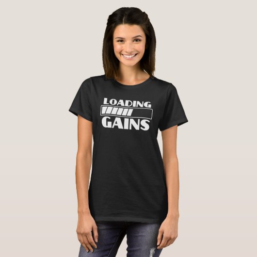 Fitness Gym Workout Loading Gains T-shirt (Voorkant volledig)