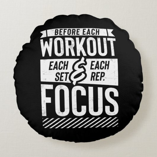 Fitness Gym Workout Motivatie Gezegde Rond Kussen (Voorkant)
