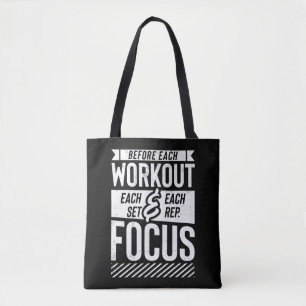 Fitness Gym Workout Motivatie Gezegde Tote Bag
