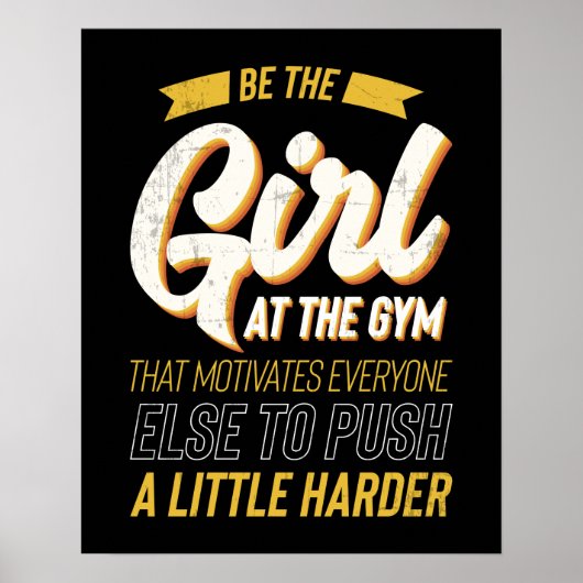 Fitness Gym Workout Motivation Womens Poster (Voorkant)