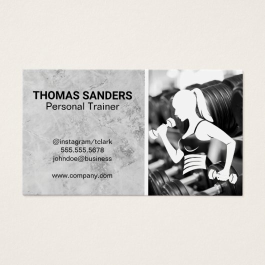 Fitness Gym | Workout | Persoonlijke Trainer Visitekaartje (Voorkant)