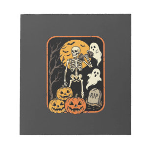Fitness Halloween Skelet Geest Pompoen Workout D Notitieblok