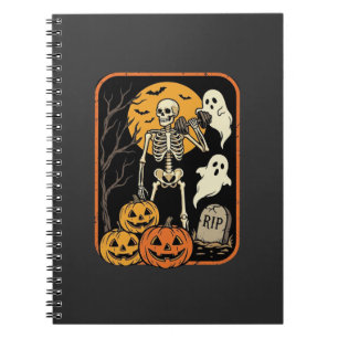 Fitness Halloween Skelet Geest Pompoen Workout D Notitieboek