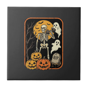 Fitness Halloween Skelet Geest Pompoen Workout D Tegeltje