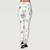 Fitness Hearts Pulse Lines Gewichtspatroon Leggings (Achterkant)