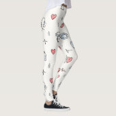 Fitness Hearts Pulse Lines Gewichtspatroon Leggings (Rechts)