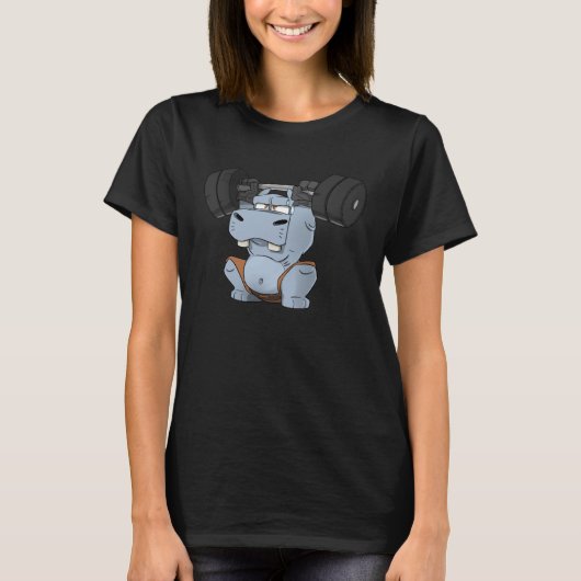 Fitness Hippo WOD Squats T-shirt (Voorkant)