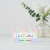 Fitness Holographic Typography Personal Trainer Visitekaartje (Staand voorkant)