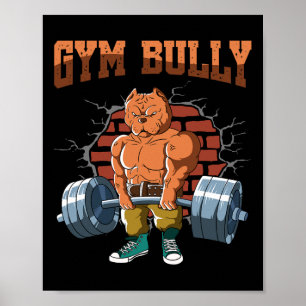 Fitness Hond Gym Bully Deadlift Workout Training Poster