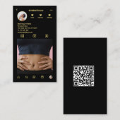 Fitness Instagram Photo Grid QR Code Visitekaartje (Voorkant / Achterkant)