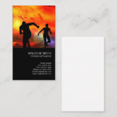 Fitness instructeur lopers in de zonsondergang visitekaartje (Voorkant / Achterkant)