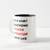 fitness - instructeur , wennen tweekleurige koffiemok (Voorkant links)