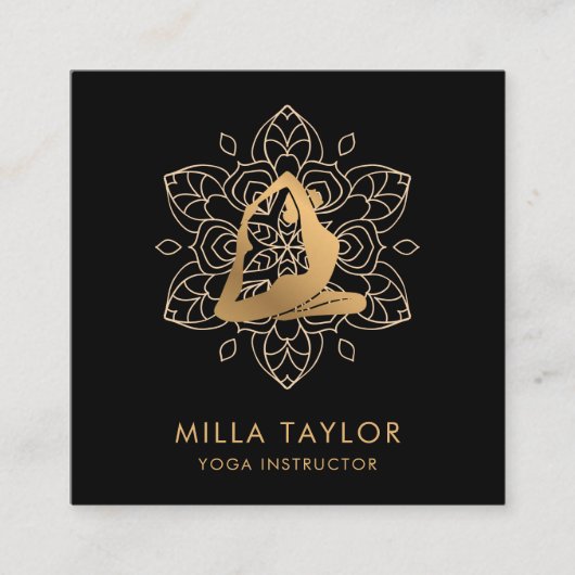 Fitness Instructeur Yoga Instructeur, Yoga pose, G Vierkante Visitekaartje (Voorkant)