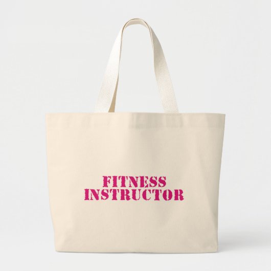 Fitness Instructor/Roze Grote Tote Bag (Voorkant)