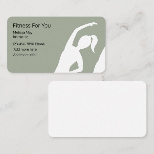 Fitness Instructor Visitekaartje (Voorkant / Achterkant)