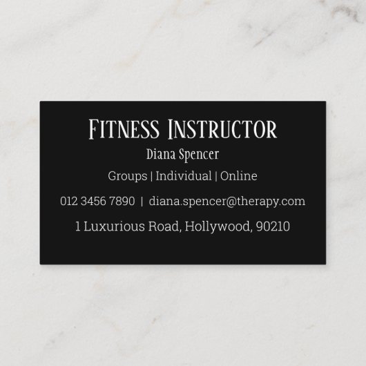 Fitness Instructor Visitekaartje (Achterkant)