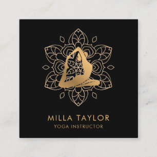 Fitness Instructor Yoga Instructor, Yoga pose, Gym Vierkante Visitekaartje