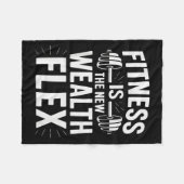 Fitness is de rijkdom Flex, Motiverende tekst Fleece Deken (Voorkant (Horizontaal))